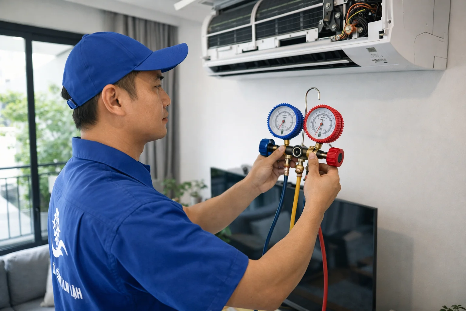 Kiểm tra t&igrave;nh trạng m&aacute;y lạnh trước khi sửa